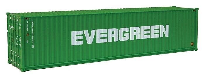 40′ Hi Cube Corrugated Side Container - Assembled -- Evergreen, HO, Walthers SceneMaster 8258