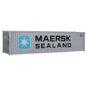 40′ Hi Cube Corrugated Side Container - Assembled -- Maersk-Sealand (silver, blue, white), HO, Walthers SceneMaster 8255