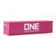 40′ Hi-Cube Corrugated-Side Container - Assembled -- Ocean Network Express - ONE (magenta, w, HO, Walthers SceneMaster 8275