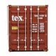 40′ Hi-Cube Corrugated-Side Container - Assembled -- TEX (brown, white), HO, Walthers SceneMaster 8266