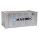 20′ Corrugated Container with Flat Panel - Assembled -- Maersk, HO, Walthers SceneMaster 8001