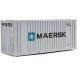 20′ Corrugated Container with Flat Panel - Assembled -- Maersk, HO, Walthers SceneMaster 8001