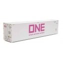 40′ Hi-Cube Smooth-Side Reefer Container - Assembled -- Ocean Network Express - ONE (white, , HO, Walthers SceneMaster 8364