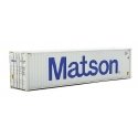 40′ Hi-Cube Corrugated-Side Container - Assembled -- Matson (gray, blue), HO, Walthers SceneMaster 8263