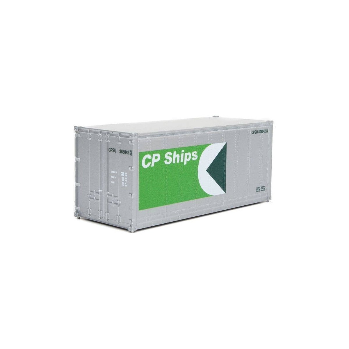 20′ Smooth-Side Container - Ready to Run -- CP Ships (white, green), HO, Walthers SceneMaster 8662