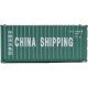 20′ Corrugated Container - Assembled -- China Shipping (green, white Billboard Lettering), HO, Walthers SceneMaster 8056