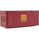 20′ Corrugated Container - Assembled -- Mediterranean Shipping Co. (MSC) (red), HO, Walthers SceneMaster 8059