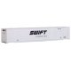 53′ Singamas Corrugated Side Container - Ready to Run -- Swift (white, blue), HO, Walthers SceneMaster 8509
