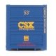 53′ Singamas Corrugated-Side Container - Assembled -- CSX Intermodal (blue, yellow), HO, Walthers SceneMaster 8528