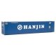 45′ CIMC Container - Assembled -- Hanjin (blue, white), HO, Walthers SceneMaster 8561