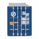 45′ CIMC Container - Assembled -- Hanjin (blue, white), HO, Walthers SceneMaster 8561