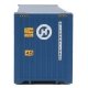 45′ CIMC Container - Assembled -- Hanjin (blue, white), HO, Walthers SceneMaster 8561
