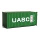 20′ Corrugated Container - Assembled -- UASC (green, white, red), HO, Walthers SceneMaster 8076