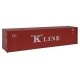 40′ Hi Cube Corrugated Container w/Flat Roof - Assembled -- K-Line, HO, Walthers SceneMaster 8203