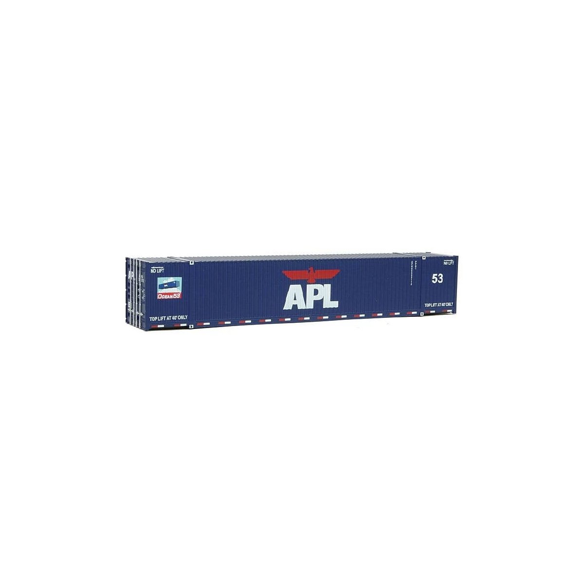 53′ Singamas Corrugated-Side Container - Ready to Run -- American President Lines (blue, whi, HO, Walthers SceneMaster 8511