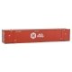 53′ Singamas Corrugated-Side Container - Assembled -- Hub Group (red, white), HO, Walthers SceneMaster 8521