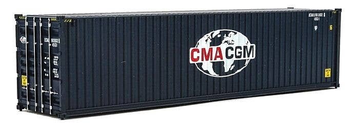 40′ Hi-Cube Corrugated-Side Container - Assembled -- GMA-CGM (Globe Logo blue, white, red), HO, Walthers SceneMaster 8260