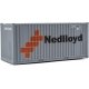 20′ Corrugated Container with Flat Panel - Assembled -- Ned-Lloyd (gray, orange, black), HO, Walthers SceneMaster 8005