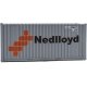 20′ Corrugated Container with Flat Panel - Assembled -- Ned-Lloyd (gray, orange, black), HO, Walthers SceneMaster 8005