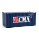 20′ Corrugated Container - Assembled -- CMA (blue, white, red), HO, Walthers SceneMaster 8062