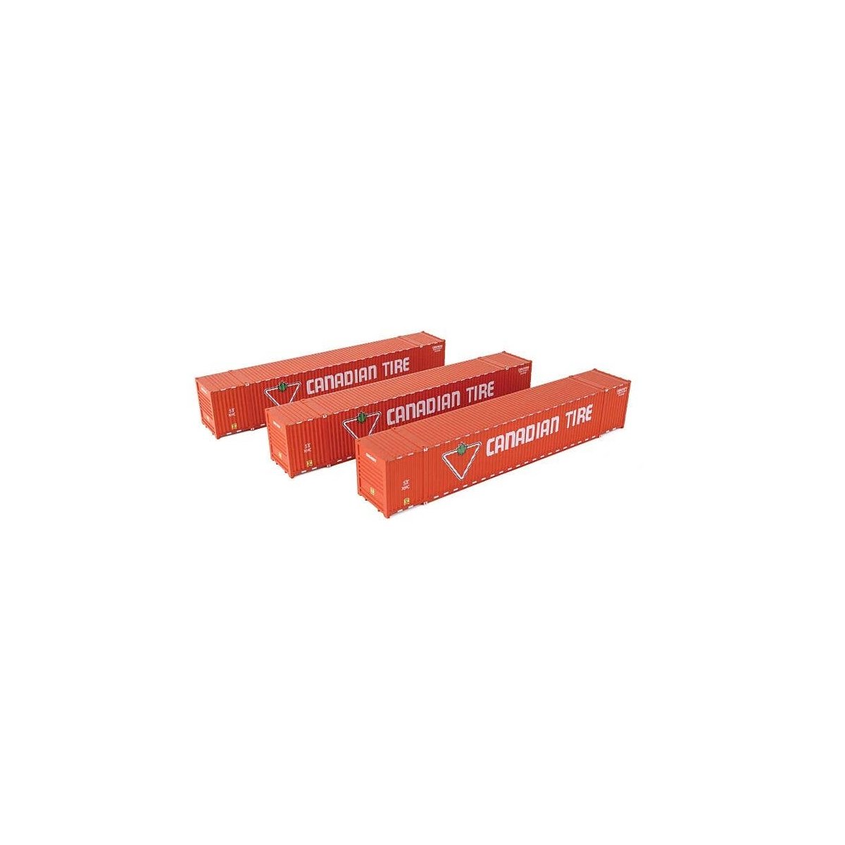 53′ Singamas Corrugated Side Container - 3-Pack -- Canadian Tire, HO, Walthers SceneMaster 18500
