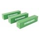 40′ Flat Panel Container - 3-Pack -- Evergreen, HO, Walthers SceneMaster 18200