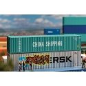 40′ Corrugated Container - Assembled -- China Shipping (green, white), HO, Faller Gmbh 182101