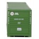 53′ Singamas Corrugated Side Container - Ready to Run -- Hub Group (green, white, red), HO, Walthers SceneMaster 8505