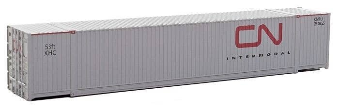53′ Singamas Corrugated-Side Container - Ready to Run -- Canadian National (gray, red CN Int, HO, Walthers SceneMaster 8513