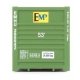 53′ Singamas Corrugated-Side Container - Assembled -- EMP (green, blue, yellow), HO, Walthers SceneMaster 8530