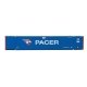 53′ Singamas Corrugated-Side Container - Assembled -- Pacer (blue, white, red), HO, Walthers SceneMaster 8535