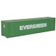 40′ Hi Cube Corrugated Container w/Flat Roof - Assembled -- Evergreen (green, white), HO, Walthers SceneMaster 8202