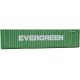40′ Hi Cube Corrugated Container w/Flat Roof - Assembled -- Evergreen (green, white), HO, Walthers SceneMaster 8202