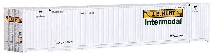 53′ Singamas Corrugated Side Container - Ready to Run -- J.B. Hunt Intermodal (white, yellow, HO, Walthers SceneMaster 8506