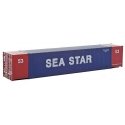 53′ Singamas Corrugated-Side Container - Ready to Run -- Sea Star (blue, red, white), HO, Walthers SceneMaster 8517