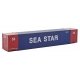 53′ Singamas Corrugated-Side Container - Ready to Run -- Sea Star (blue, red, white), HO, Walthers SceneMaster 8517