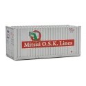 20′ Corrugated Container with Flat Panel - Assembled -- Mitsui OSK Lines (gray, red, Alligat, HO, Walthers SceneMaster 8014