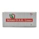 20′ Corrugated Container with Flat Panel - Assembled -- Mitsui OSK Lines (gray, red, Alligat, HO, Walthers SceneMaster 8014