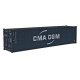 40′ Hi Cube Corrugated Side Container - Assembled -- CMA-CGM (New Logo), HO, Walthers SceneMaster 8257