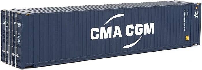 45′ CIMC Container - Assembled -- CMA-CGM (blue, white), HO, Walthers SceneMaster 8569