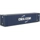 45′ CIMC Container - Assembled -- CMA-CGM (blue, white), HO, Walthers SceneMaster 8569