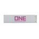 40′ Hi-Cube Corrugated-Side Container - Assembled -- Ocean Network Express - ONE (white, mag, HO, Walthers SceneMaster 8276