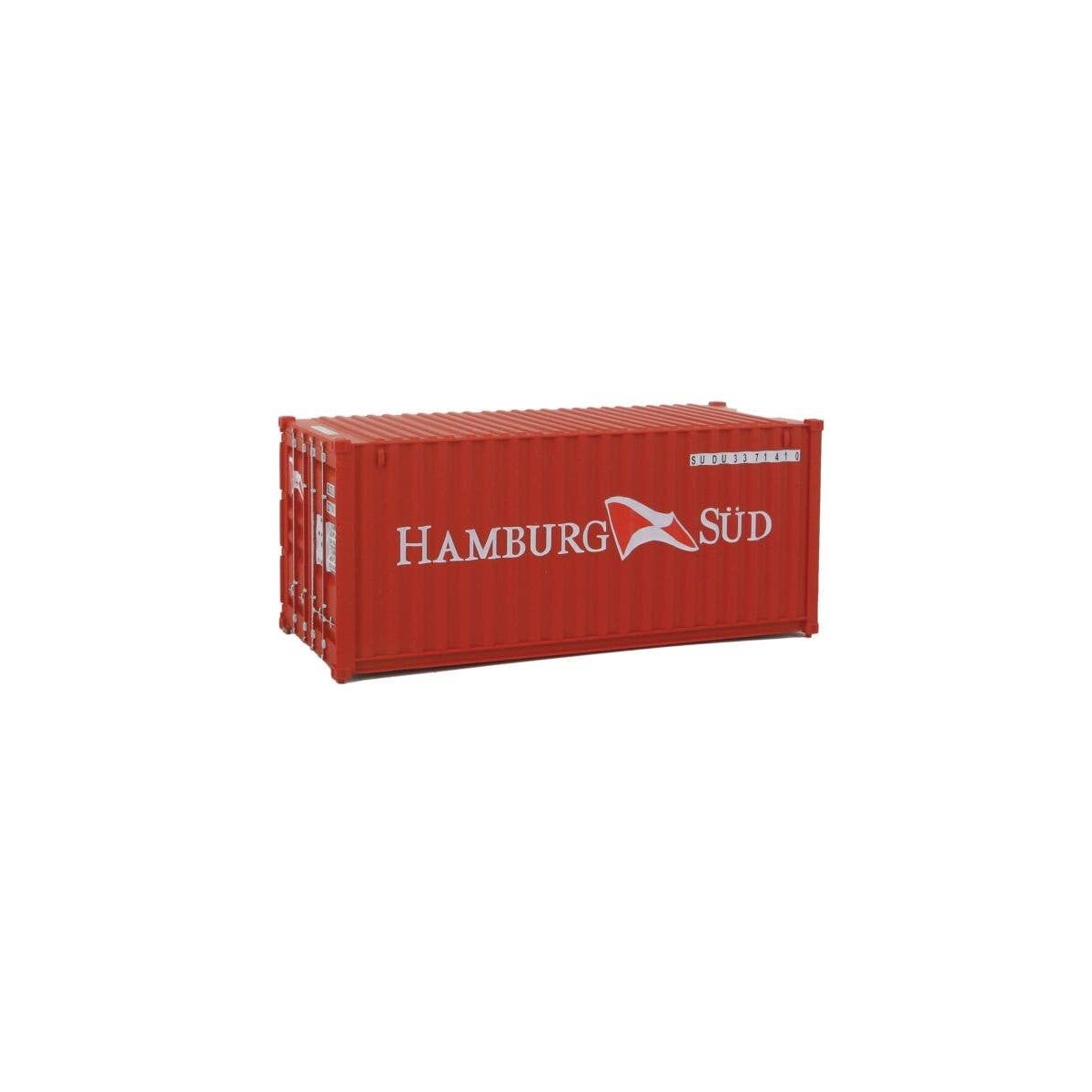 20′ Corrugated Container - Assembled -- Hamburg Sud, HO, Walthers SceneMaster 8058
