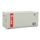 20′ Corrugated Container - Assembled -- K-Line (gray, red, white), HO, Walthers SceneMaster 8065