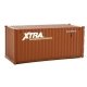 20′ Corrugated Container - Assembled -- Xtra Leasing (brown, white), HO, Walthers SceneMaster 8067