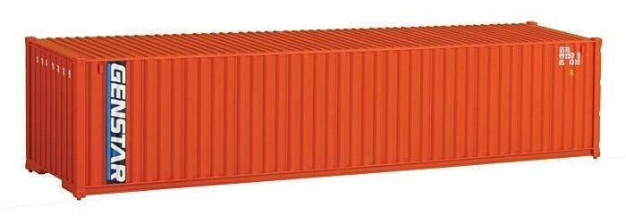 40′ Corrugated Container - Assembled -- Genstar (orange, blue, white), HO, Walthers SceneMaster 8152