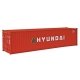 40′ Hi Cube Corrugated Side Container - Assembled -- Hyundai (orange, white, green, yellow), HO, Walthers SceneMaster 8253
