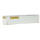 48′ Ribbed-Side Container - Assembled -- J.B. Hunt (white, yellow, black), HO, Walthers SceneMaster 8472