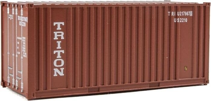 20′ Corrugated Container with Flat Panel - Assembled -- Triton (brown, white), HO, Walthers SceneMaster 8004