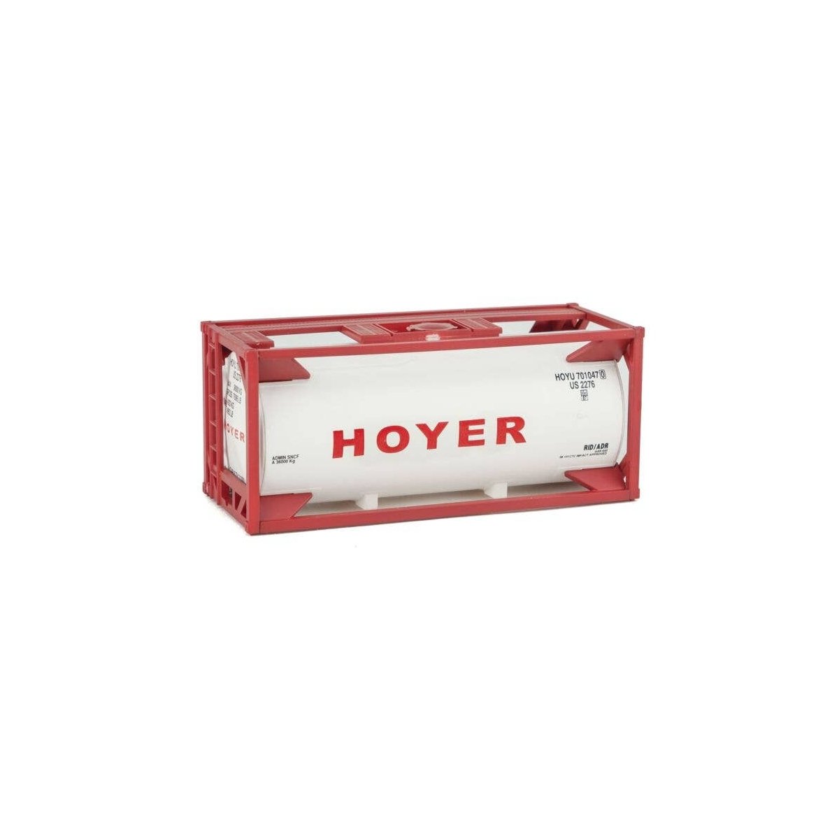 20′ Tank Container - Kit -- Hoyer (white, red), HO, Walthers SceneMaster 8108